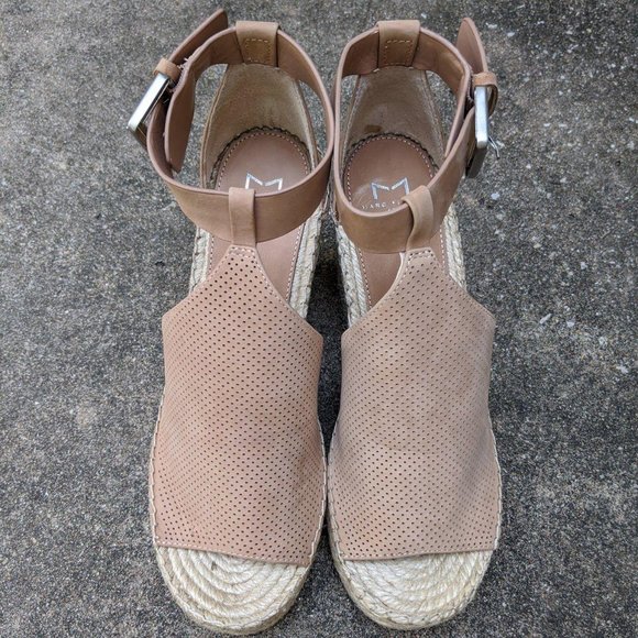 NWT Marc Fisher Annie Espradille Wedges Pink 8.5 - Picture 2 of 5